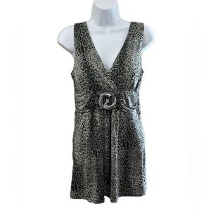 Sleek Animal Print Top with Belt